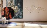 Orbs Suspended Lights Installation | Lighting Design by Claudine Gevry Studio | Salari Fine Carpets in Vancouver. Item composed of copper