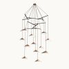 Emily V12 Pendant Light – Gold Semi-Matte | Pendants by MOSS Objects. Item composed of oak wood and steel in contemporary or modern style