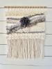 Neutral Textural Fiber Art Wall Hanging in Ivory and Gray | | Tapestry in Wall Hangings by Fiber Art by Melanie. Item composed of wood and cotton in minimalism or contemporary style