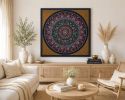 Magic of India | Colorful India Mandala | Oil And Acrylic Painting in Paintings by Kriandala. Item composed of canvas in boho or contemporary style