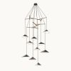 Emily V10 Pendant Light – Gold Semi-Matte | Chandeliers by MOSS Objects. Item made of oak wood with steel works with contemporary & modern style