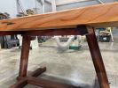 Massive 3” thick Redwood tabletop dining table | Tables by Ney Custom Tables : Design and Fabrication. Item composed of walnut