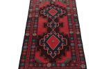 Vintage Baluch Afghan runner in Red, Blue & Brown Patterns | Area Rug in Rugs by Rug and Kilim