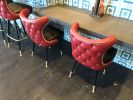 Button Tufted Bar Stools with Matching Button Tufted Chairs | Chairs by Richardson Seating Corporation | Whole Foods Market in Houston. Item made of metal with leather