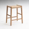 Saddle Counter Stool with Danish Cord Seat | Chairs by Christopher Solar Design. Item made of oak wood works with mid century modern & contemporary style