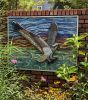 Osprey, Garden Mosaic | Wall Sculpture in Wall Hangings by Gila Mosaics Studio. Item made of cement & glass
