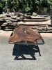 Walnut Slab Clear Epoxy Table - Custom Epoxy Resin Table | Dining Table in Tables by Tinella Wood. Item composed of oak wood and metal in boho or minimalism style