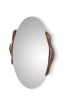 Amorph Oval Shaped Mirror, Stained Graphite Walnut | Decorative Objects by Amorph. Item composed of walnut and glass