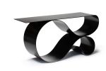 Whorl Console in Matte Black Powder Coated Aluminum | Coffee Table in Tables by Neal Aronowitz. Item composed of aluminum in minimalism or mid century modern style