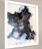 Pink Velvet Shadows | Signed Alcohol Ink Painting on Glass | Mixed Media by Amber Lamoreaux Art. Item made of glass works with eclectic & maximalism & modern style