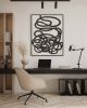 "Abstract Squiggle No. 1" - Black and White Painting | Oil And Acrylic Painting in Paintings by ART + ALCHEMY By Nicolette Atelier. Item composed of wood and canvas in minimalism or mid century modern style
