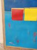 Blue composition III | Oil And Acrylic Painting in Paintings by Luis Medina. Item composed of paper in minimalism or contemporary style