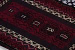 Antique Balisht Tribal Textile with Red and Black Geometric | Area Rug in Rugs by Rug and Kilim