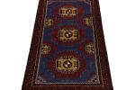 Rug & Kilim's Baluch Tribal Rug in Blue with Red & Beige | Area Rug in Rugs by Rug and Kilim