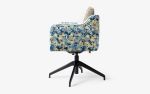 Papillonne Blue Kenzo Swivel Black Office Chair | Chairs by LAGU. Item made of fabric with aluminum