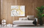 Gold Paint Minimal Wall Art | Oil And Acrylic Painting in Paintings by NAMYOONSOOART. Item made of canvas with synthetic