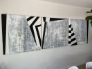 Untitled triptych | Oil And Acrylic Painting in Paintings by Jonah Burlingame Fine Art. Item composed of birch wood