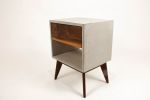 The Straight Tall Dwarf | Nightstand in Storage by Curly Woods. Item made of oak wood with concrete works with industrial style