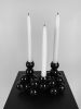 Art Candleholder for 3 Candles Sphere Steel Black Abstract | Candle Holder in Decorative Objects by IRENA TONE. Item made of metal works with minimalism & eclectic & maximalism style
