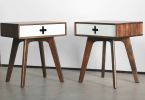 Nightstand Plus - Mid Century Modern Walnut Nightstand | Storage by Max Moody Design. Item composed of maple wood