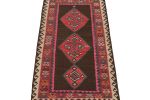 Vintage Northwest Persian Kilim in Brown with Red Medallions | Area Rug in Rugs by Rug and Kilim