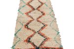 Vintage Moroccan Runner with Polychromatic Diamond Medallion | Area Rug in Rugs by Rug and Kilim