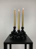 Art Candleholder for 3 Candles Sphere Steel Black Abstract | Candle Holder in Decorative Objects by IRENA TONE. Item made of metal works with minimalism & eclectic & maximalism style