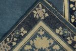 Vintage Chinese Deco style runner in Deep Blue, Off White | Area Rug in Rugs by Rug and Kilim