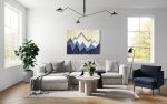 ALPS BLUE Wall Tapestry Blue Grey Mountain Landscape | Macrame Wall Hanging in Wall Hangings by Wallflowers Hanging Art. Item made of oak wood & wool compatible with boho and country & farmhouse style