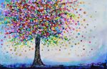 Tree of Harmony - Original Painting | Oil And Acrylic Painting in Paintings by DaggArt. Item composed of canvas in contemporary style