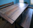 Industrial rustic oak table | Dining Table in Tables by Abodeacious. Item composed of wood and metal