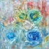Roses in the Color | Oil And Acrylic Painting in Paintings by Kozyuk Gallery. Item composed of canvas in boho or contemporary style