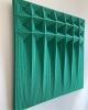 Linescapes Grid - Green | Macrame Wall Hanging in Wall Hangings by Fault Lines. Item made of fabric with fiber