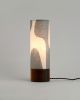 Modern Retro Table Lamp | Lamps by La Loupe. Item made of walnut with linen works with mid century modern & japandi style