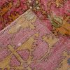 Vintage Mid-Century Pink And Gold Geometric Wool Rug, Black | Area Rug in Rugs by Rug and Kilim