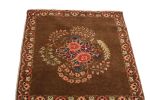 Antique Kashan Brown l Wool Persian Rug with Floral | Area Rug in Rugs by Rug and Kilim