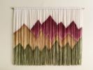 SIERRA PINK Dyed Wall Tapestry Mountain Landscape | Macrame Wall Hanging in Wall Hangings by Wallflowers Hanging Art. Item composed of oak wood & fiber compatible with boho and country & farmhouse style
