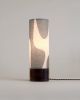 Modern Retro Table Lamp | Lamps by La Loupe. Item made of walnut with linen works with mid century modern & japandi style