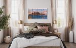 TABLE MOUNTAIN Landscape Textile Fiber Art Tapestry | Wall Hangings by Wallflowers Hanging Art. Item composed of wool and fiber in boho or mid century modern style