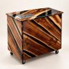 Sculptural Black Acacia & Resin Beverage Cart | Storage by DapperwoodSF