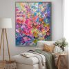 Lift Me, Fly Me 48" x 60" Floral Abstract Oil Painting | Oil And Acrylic Painting in Paintings by Dorothy Fagan Fine Arts. Item made of canvas compatible with contemporary and eclectic & maximalism style