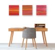 Wildfire Sunset series (3 pieces) | Oil And Acrylic Painting in Paintings by Leilani Norman Art & Design. Item made of birch wood & paper