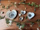 Handmade Heart-Shaped Floral Ceramic Jewelry Dish with 22K | Decorative Plate in Decorative Objects by Hsieh Clay SF. Item made of ceramic