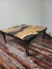 Burl and Glass Coffee Table | Tables by Donald Mee Design. Item made of maple wood