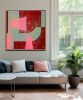 Fractured fallen pink red | Oil And Acrylic Painting in Paintings by Ronald Hunter. Item composed of canvas in minimalism or contemporary style