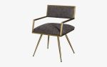 Ika Brass Plated Dining Chair | Chairs by LAGU. Item composed of fabric and metal in minimalism or modern style