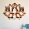 reclaimed wood lotus flower wall art, twin size headboard | Wall Sculpture in Wall Hangings by Studio Wildflower. Item composed of wood in boho or country & farmhouse style