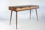 Mid-Century Solid Black Walnut Office Desk with Cherry Wood | Tables by Curly Woods. Item made of oak wood with concrete works with mid century modern style