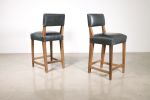 Bruno Stool by Costantini in Argentine Rosewood and Leather | Counter Stool in Chairs by Costantini Designñ. Item composed of wood and leather