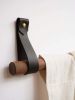Leather Curtain Rod Bracket [V'ed End] | Strap in Storage by Keyaiira | leather + fiber. Item made of leather